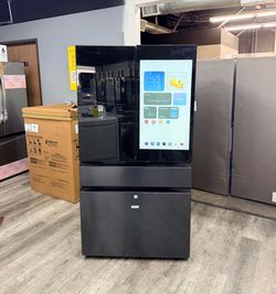 Samsung - 36 in. Wide Bespoke 29 cu. ft. 4-Door French Door Refrigerator with AI Family Hub+ - Charcoal Glass & Black/Charcoal 😍😍