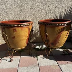 New Flower Pots Made Out Of Clay And Metal Perfect Gift 🎁 