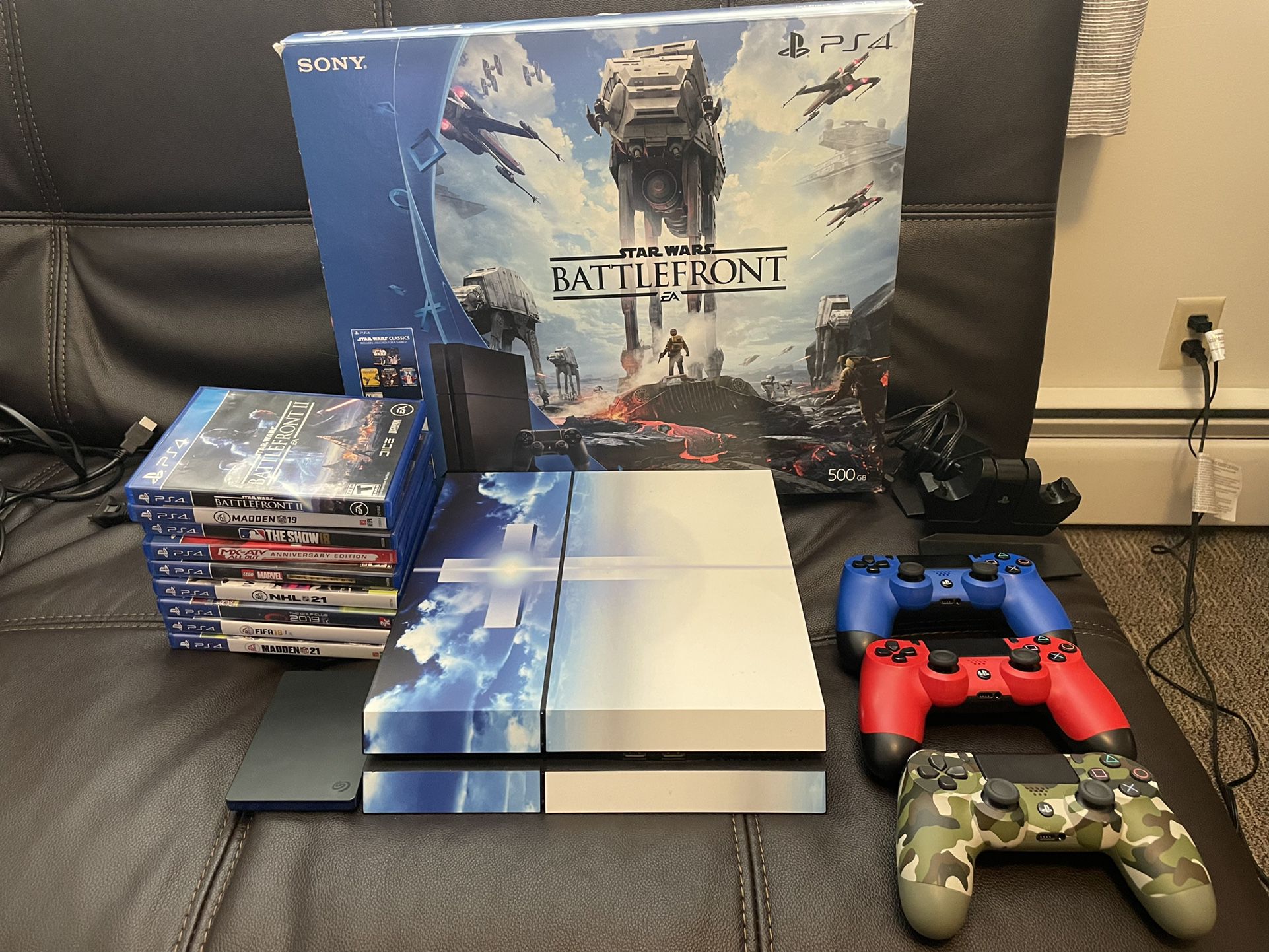 PS4 500 gb + 1 TB drive and games bundle