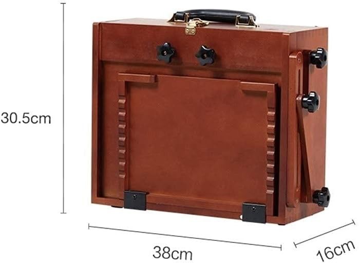 Wooden Professional,Artist Outdoor Vintage Brown Box,Easy To Carry,Storage Size: 38 * 16 * 30.5CM (Brown 38 * 16 * 30.5CM)Wooden Professional,Artist O
