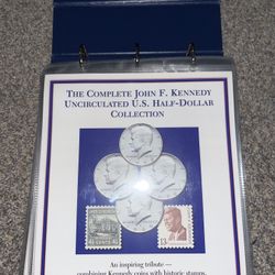 JFK Uncirculated Half Dollars And Stamps From That Time. Great For Collectors.