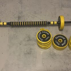 Adjustable Barbell/Dumbbell w/ Weights 