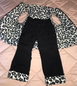 OLD NAVY LEOPARD VEST & THICK FLEECE UNDERLAY PANTS