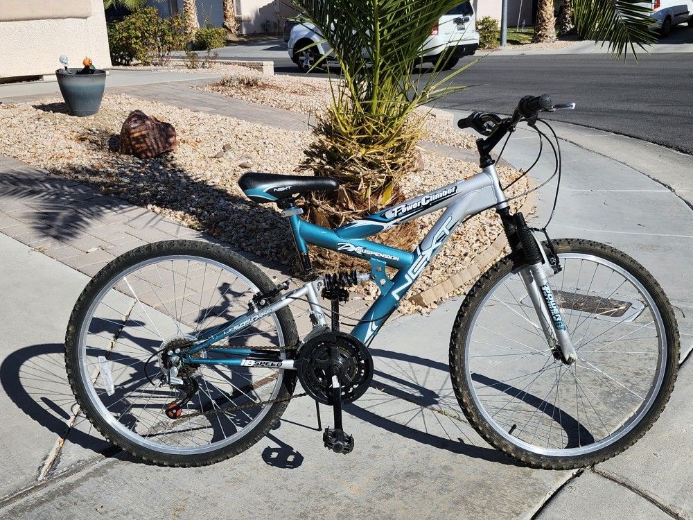 NEXT POWER CLIMBER DUAL SUSPENSION 18 SPEED MOUNTAIN BIKE- 26INCH