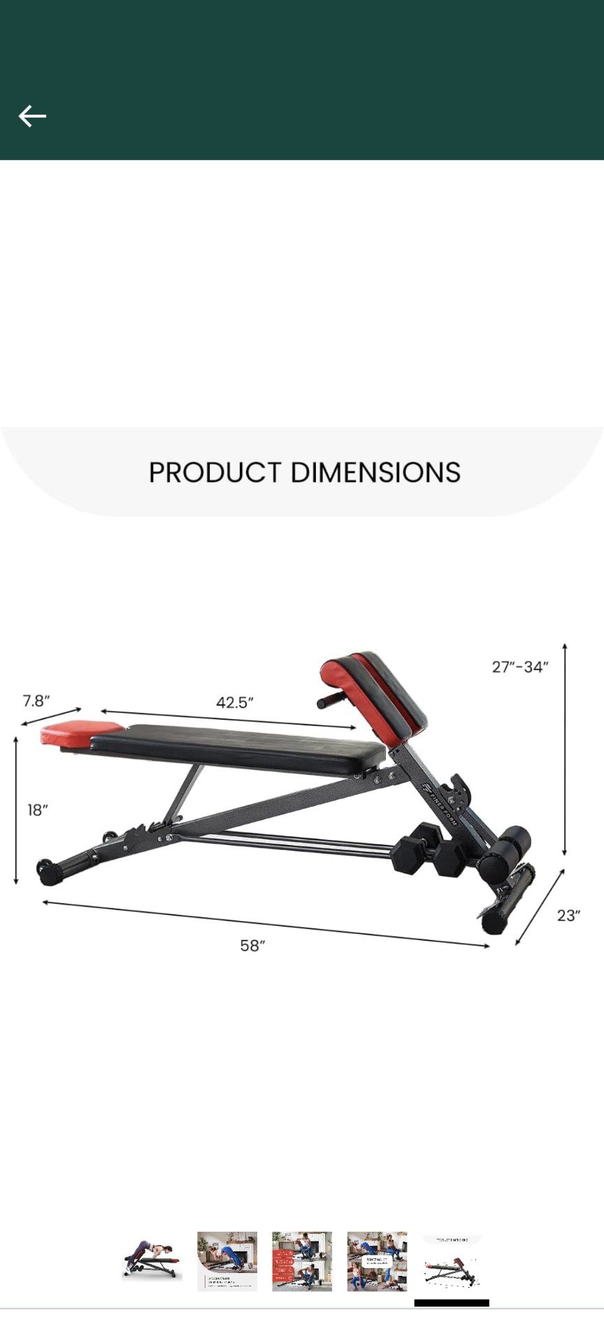 FINER FORM Multi-Functional Adjustable Weight Bench for Total Body Workout