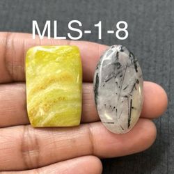 Multi-Stone Mix Shape Gemstone Cabochon-2Pc Lot-MLS-1-8/STK-123