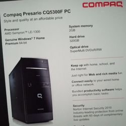 Hardly Used Compaq Desktop Computer 