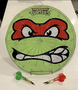 TMNT Teenage Mutant Ninja Turtles Dartboard & Matching Set Of Darts w/ FREE ITEM!