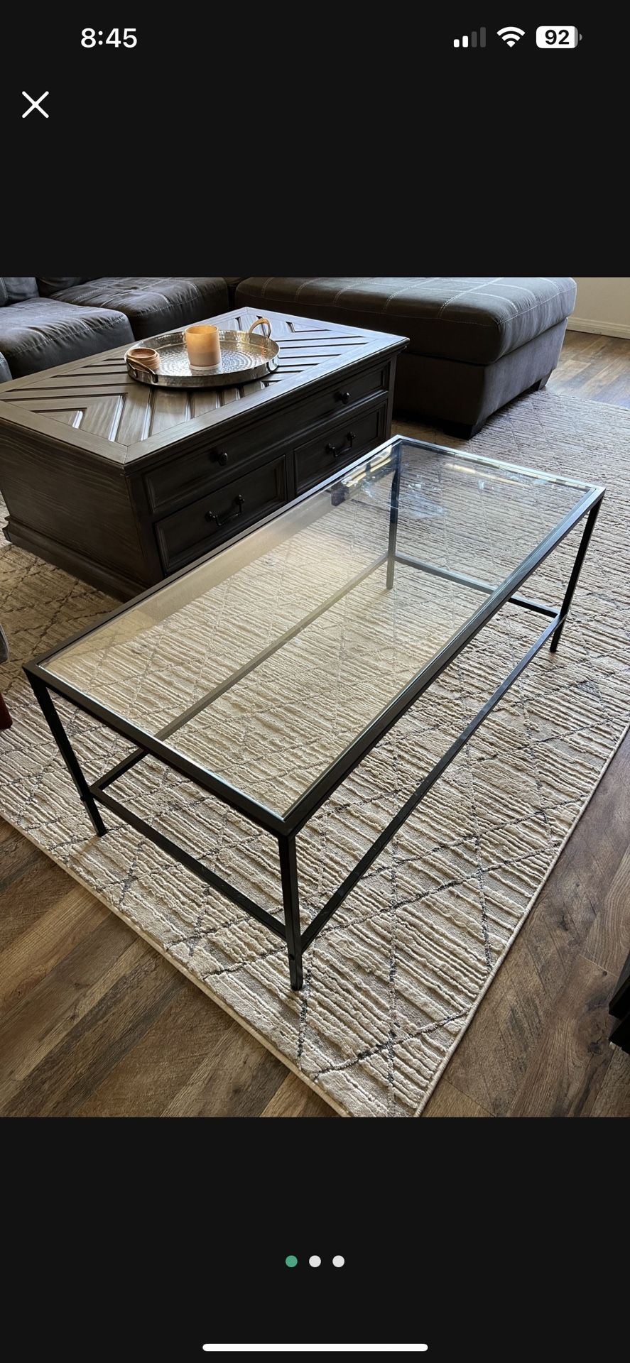Black Frame Glass Coffee Table