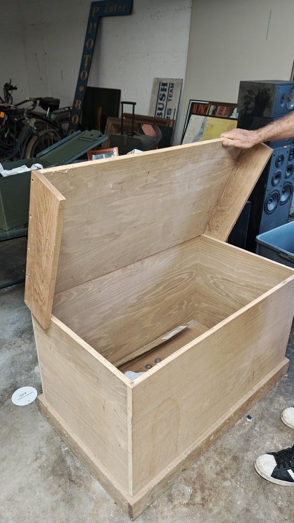 Unfinished oak toy chest