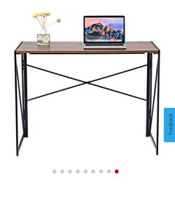 Costway Folding Writing Computer Desk Modern Simple Study Desk Laptop Table Home Office