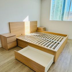 IKEA MALM King Bedroom Set + Novilla King Luxury Mattress(Brand new)