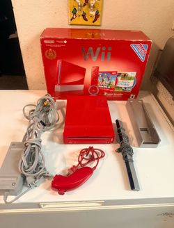 Nintendo Wii Super Mario Bros 25th Anniversary (Game Cube Compatible) $100 FIRM No Controller only nunchuck,No Games but has some downloaded on the co