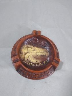 Wood Atlantic City New Jersey Wooden Ashtray