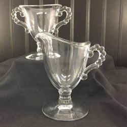 Vintage Imperial Glass Cream & Sugar Set 