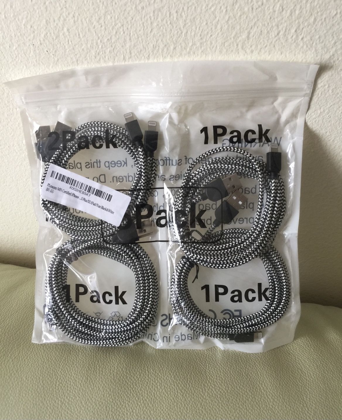 iPhone Charger,MFi Certified 5 Pack(3+3+6+6+10ft) Durable High-Speed Charger Nylon Braided Cord Compatible iPhone Xs/Max/XR/X/8/8Plus/7/7Plus/6S/6S Pl