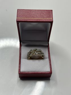 Cuban Link 14k Ring With VS Diamonds