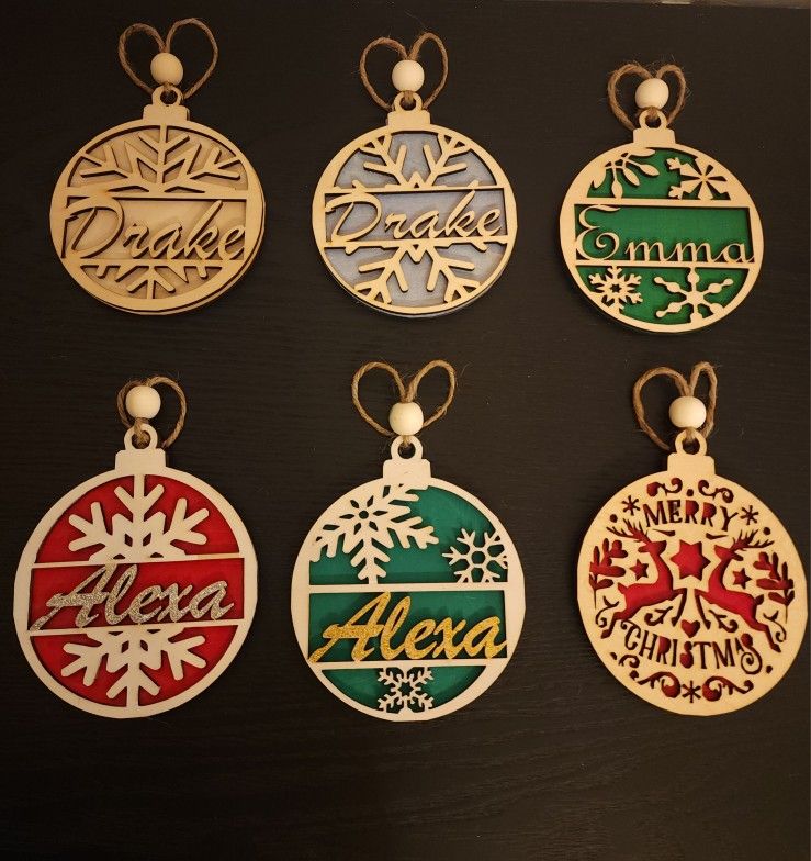 Laser-Cut Wooden Decorations.