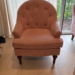 Set Of 2 Pink Accent Chairs