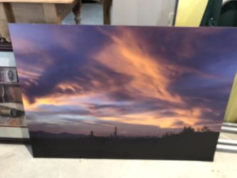 Arizona Sunset Picture On Wood $20