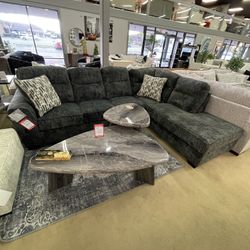 Gunmetal 2pc RAF Chaise Sectional