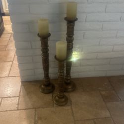 3 Piece Candle Stick Set LARGE