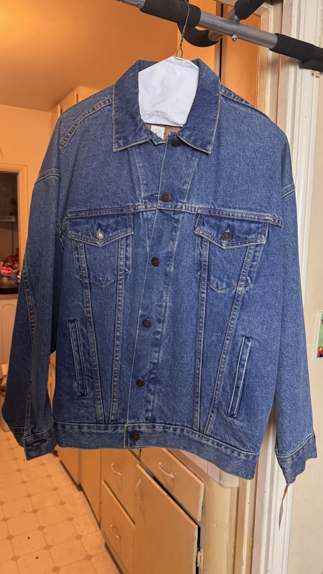 Denim Blue Jacket with Button Closure and Pockets 1990