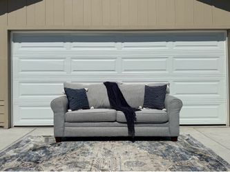 NEW Living spaces gray couch w pullout bed & mattress DELIVERY AVAILABLE