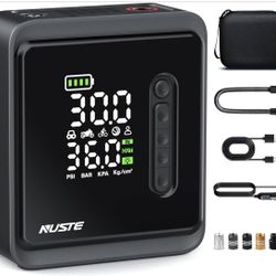 Tire Inflator Portable Air Compressor, 150PSI Cordless Air Pump for Car Tires, 3X Faster Battery & 12V DC Dual Power Electric Bike Pump with Pressure 