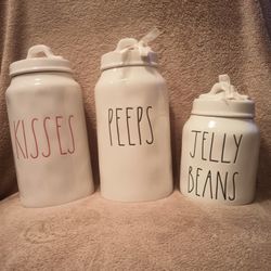 Rae Dunn "YOU CHOOSE" VALENTINE Canisters White in Brand New condition.