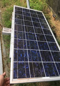 Solar panel with controller and post with mounting hardware
