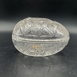 Vintage Tiara Exclusives by Fostoria 24% Lead Crystal Egg, Trinket Box