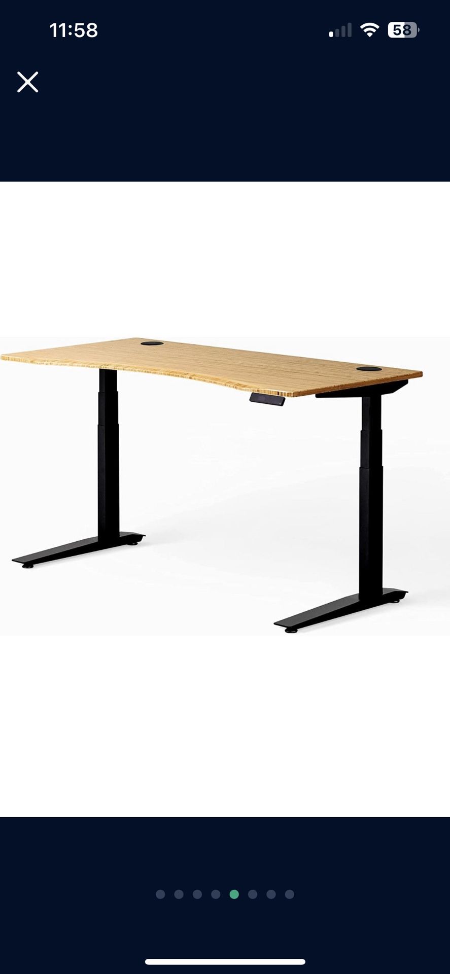 Fully Jarvis Standing Desk 60" x 30" Natural Bamboo Top - Electric Adjustable Desk