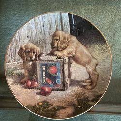 Jim Lamb Puppy Play Time Plate (double Take) Cocker Spaniels First