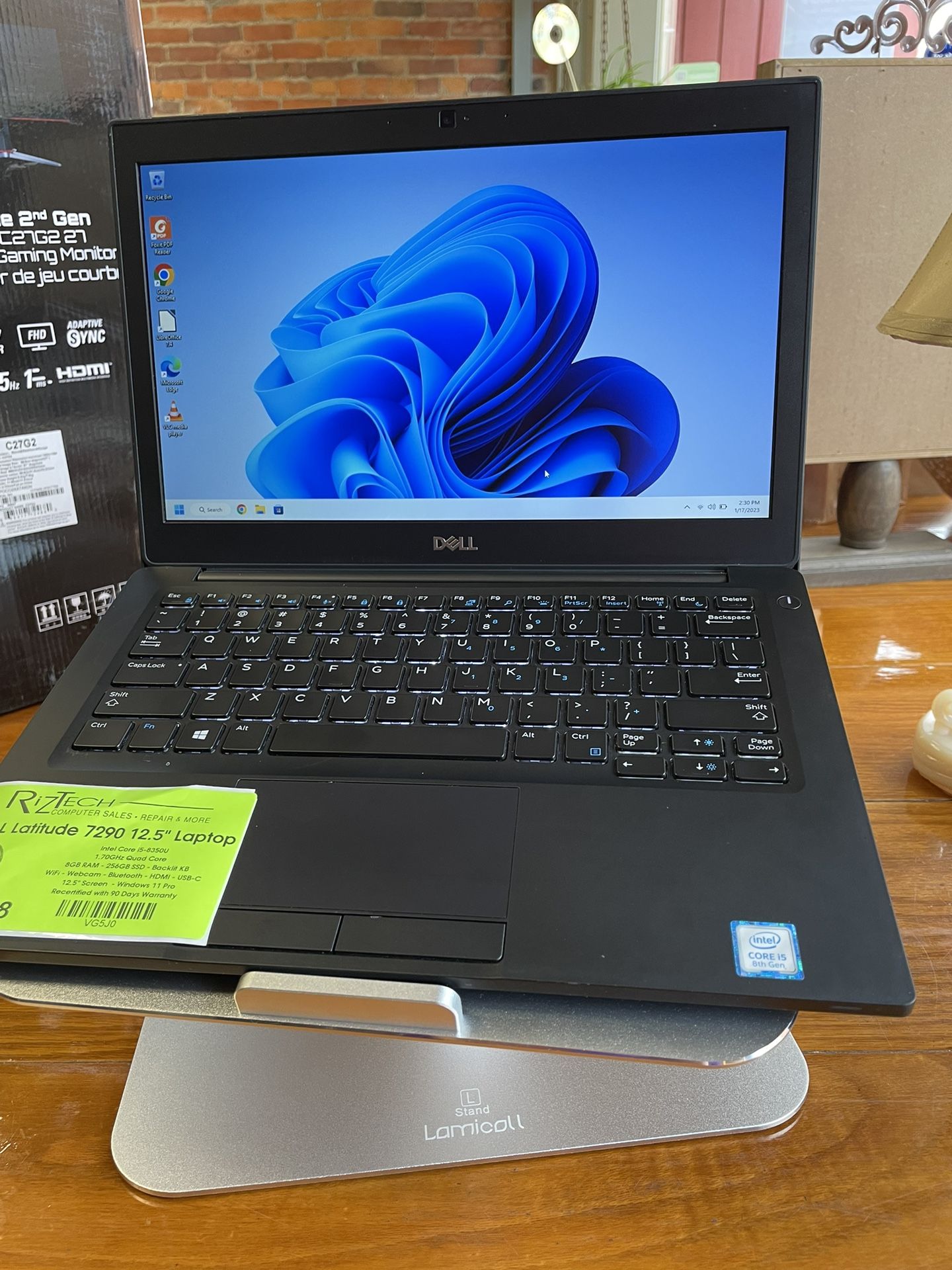 Dell Latitude 7290 Laptop i5 Quad Core 8GB RAM 256GB SSD W11Pro 12.5” Screen