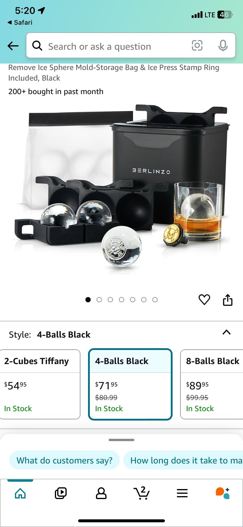 Berlinzo Ice Sphere Mold For Drinks 4 Ball