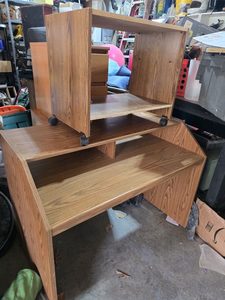 Desk With Printer Stand