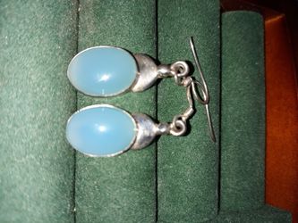 Blue Powder Cabochon earrings