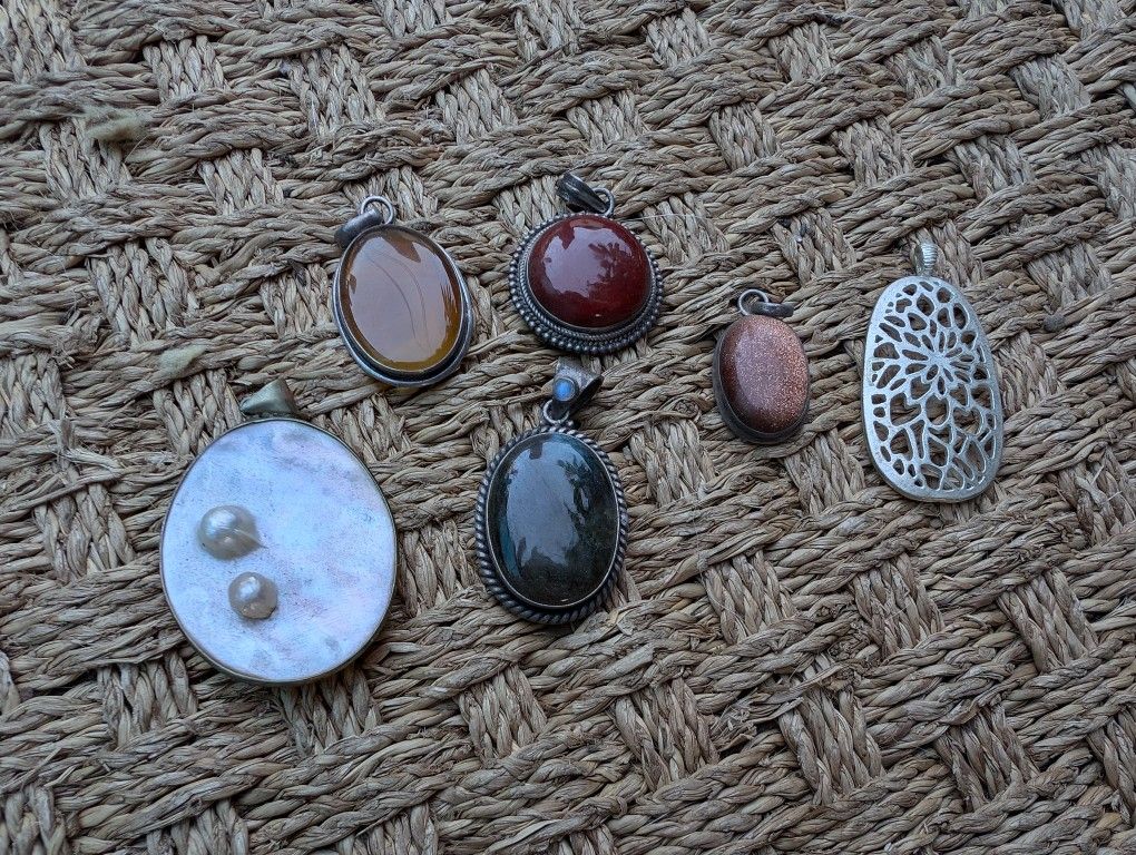 Sterling Pendants With Gorgeous Various Stones/Gems