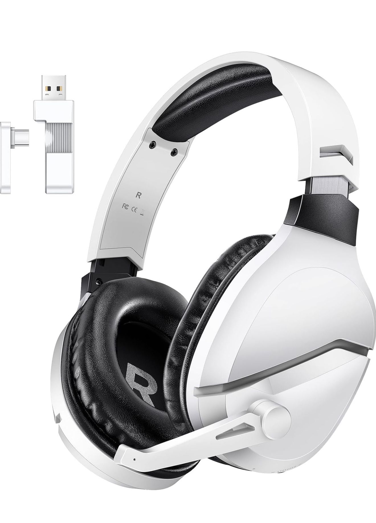 Brand new Wireless Gaming Headset with Noise Canceling Microphone for PS5, PC, PS4, 2.4G/Bluetooth Gaming Headphones with USB and Type-c Connector, Wi