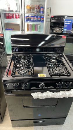 GE Black gas stove 4 burners