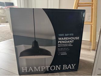 Hampton Bay Pendant Matte Black and Matte white finish
