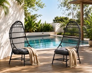 Black Rattan Egg Chair