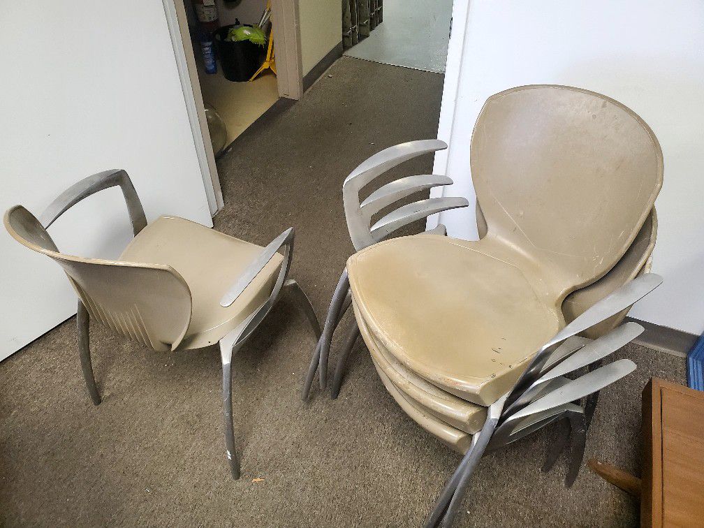 Mid Modern Vintage Steel Chairs (4)