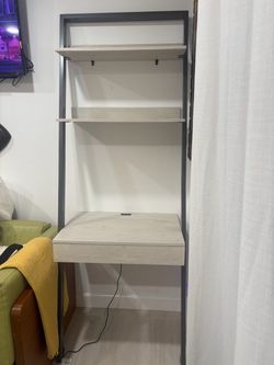 Ladder Shelf with Built-In Desk