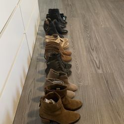 Collection of Brown and Black Boots, Size 7.5
