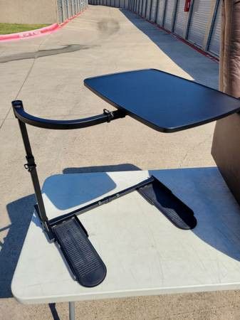 Black Oversize TV Dinner Tray Laptop Table w/ 360° Swivel Adjustable Arm Desk