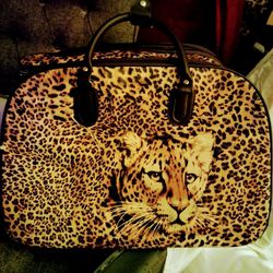 Leopard Roll Away Suitcase 