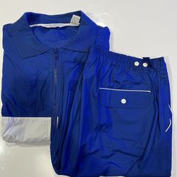 Vintage Christian Dior Monsieur  Bomber Track Set Short Sleeve Navy Blue Size XL