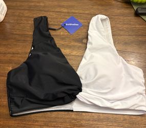 SolSheSea plus size Bikini Top Black & White